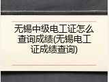 无锡中级电工证怎么查询成绩(无锡电工证成绩查询)