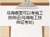 乌海哪里可以考电工技师证(乌海电工技师证考处)