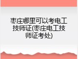枣庄哪里可以考电工技师证(枣庄电工技师证考处)
