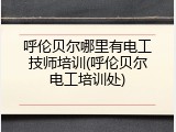 呼伦贝尔哪里有电工技师培训(呼伦贝尔电工培训处)