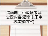 渭南电工中级证考试实操内容(渭南电工中级实操内容)