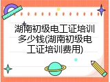 湖南初级电工证培训多少钱(湖南初级电工证培训费用)