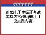 蚌埠电工中级证考试实操内容(蚌埠电工中级实操内容)