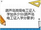 葫芦岛高级电工证入学加多少分(葫芦岛电工证入学分要求)