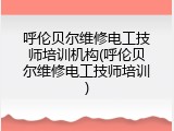 呼伦贝尔维修电工技师培训机构(呼伦贝尔维修电工技师培训)