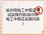 哈尔滨电工中级证考试实操内容(哈尔滨电工中级证实操内容)