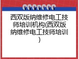 西双版纳维修电工技师培训机构(西双版纳维修电工技师培训)