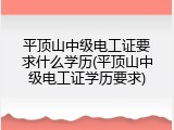 平顶山中级电工证要求什么学历(平顶山中级电工证学历要求)