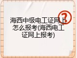 海西中级电工证网上怎么报考(海西电工证网上报考)