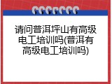 请问普洱坪山有高级电工培训吗(普洱有高级电工培训吗)