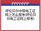 呼伦贝尔中级电工证网上怎么报考(呼伦贝尔电工证网上报考)