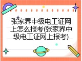 张家界中级电工证网上怎么报考(张家界中级电工证网上报考)