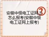 安徽中级电工证网上怎么报考(安徽中级电工证网上报考)