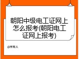 朝阳中级电工证网上怎么报考(朝阳电工证网上报考)