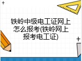 铁岭中级电工证网上怎么报考(铁岭网上报考电工证)