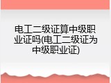 电工二级证算中级职业证吗(电工二级证为中级职业证)