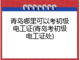 青岛哪里可以考初级电工证(青岛考初级电工证处)