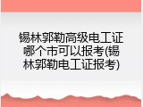 锡林郭勒高级电工证哪个市可以报考(锡林郭勒电工证报考)