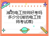 潍坊电工技师好考吗多少分(潍坊电工技师考试难)