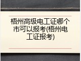 梧州高级电工证哪个市可以报考(梧州电工证报考)