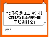 北海初级电工培训机构排名(北海初级电工培训排名)