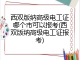 西双版纳高级电工证哪个市可以报考(西双版纳高级电工证报考)
