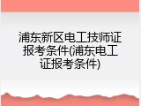 浦东新区电工技师证报考条件(浦东电工证报考条件)