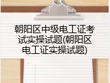 朝阳区中级电工证考试实操试题(朝阳区电工证实操试题)