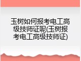 玉树如何报考电工高级技师证呢(玉树报考电工高级技师证)