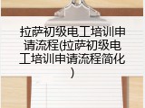 拉萨初级电工培训申请流程(拉萨初级电工培训申请流程简化)