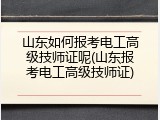 山东如何报考电工高级技师证呢(山东报考电工高级技师证)