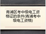 青浦区考中级电工资格证的条件(青浦考中级电工资格)