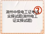 湖州中级电工证考试实操试题(湖州电工证实操试题)