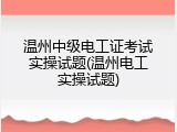 温州中级电工证考试实操试题(温州电工实操试题)