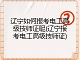 辽宁如何报考电工高级技师证呢(辽宁报考电工高级技师证)