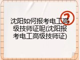 沈阳如何报考电工高级技师证呢(沈阳报考电工高级技师证)