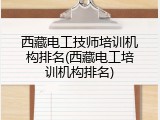 西藏电工技师培训机构排名(西藏电工培训机构排名)