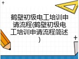 鹤壁初级电工培训申请流程(鹤壁初级电工培训申请流程简述)