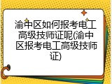 渝中区如何报考电工高级技师证呢(渝中区报考电工高级技师证)