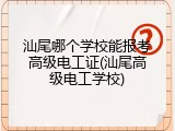 汕尾哪个学校能报考高级电工证(汕尾高级电工学校)