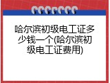 哈尔滨初级电工证多少钱一个(哈尔滨初级电工证费用)