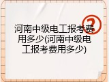 河南中级电工报考费用多少(河南中级电工报考费用多少)