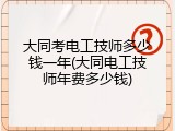 大同考电工技师多少钱一年(大同电工技师年费多少钱)