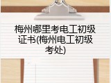 梅州哪里考电工初级证书(梅州电工初级考处)