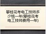 攀枝花考电工技师多少钱一年(攀枝花考电工技师费用一年)
