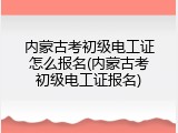 内蒙古考初级电工证怎么报名(内蒙古考初级电工证报名)