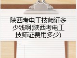 陕西考电工技师证多少钱啊(陕西考电工技师证费用多少)