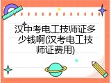 汉中考电工技师证多少钱啊(汉考电工技师证费用)