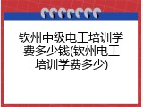 钦州中级电工培训学费多少钱(钦州电工培训学费多少)