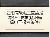 辽阳高级电工直接报考条件要求(辽阳高级电工报考条件)